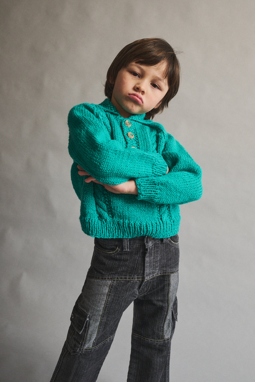 Knit Collar Sweater - Size 4/5