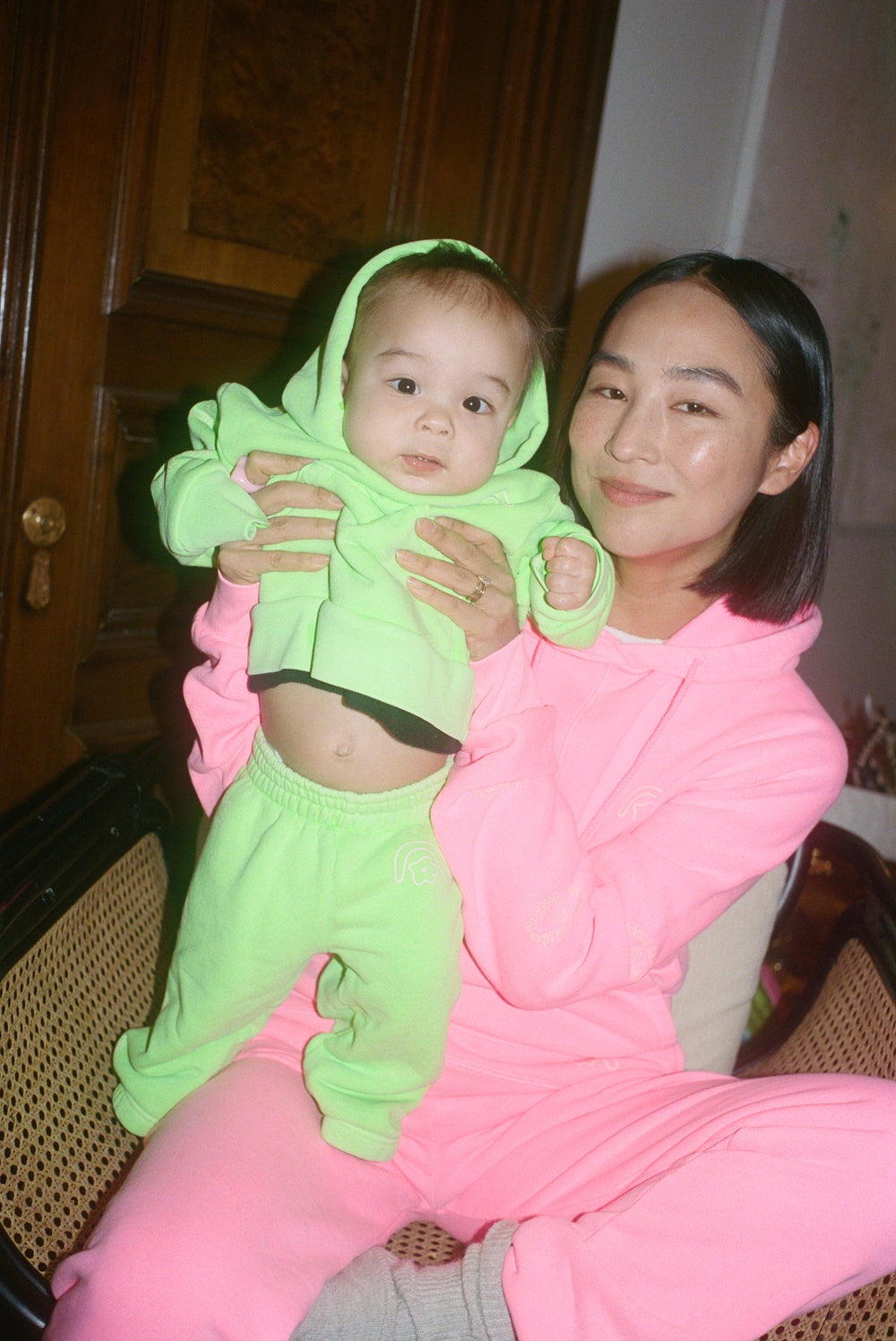 Sandy Liang x Two Bridges Neon Green Sweatpants