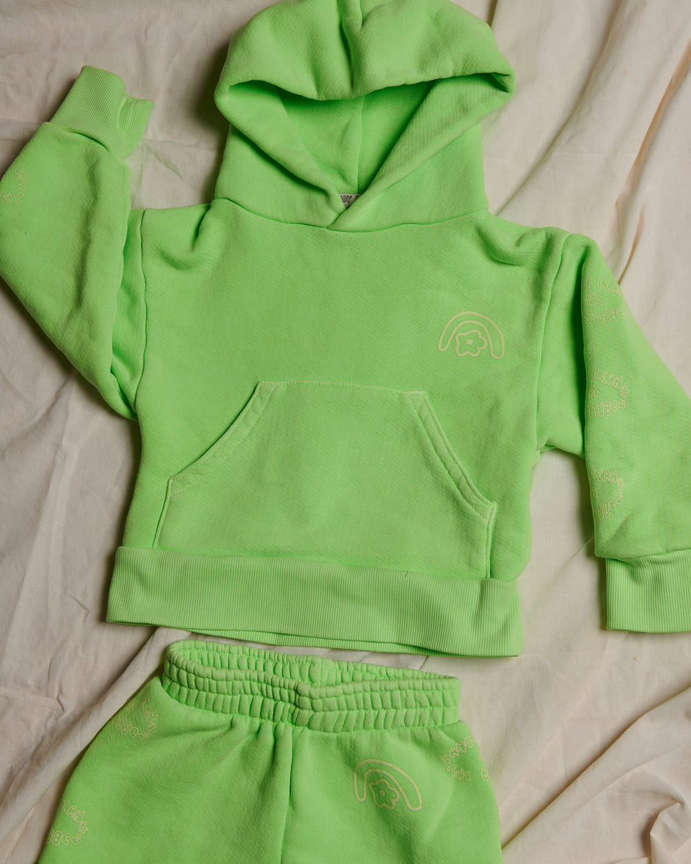 Sandy Liang x Two Bridges Neon Green Hoodie