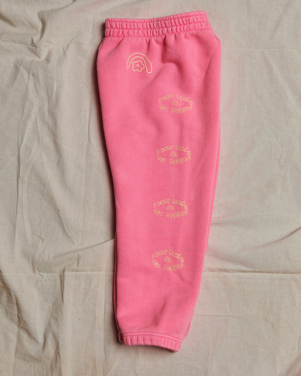 Sandy Liang x Two Bridges Hot Pink Sweatpants