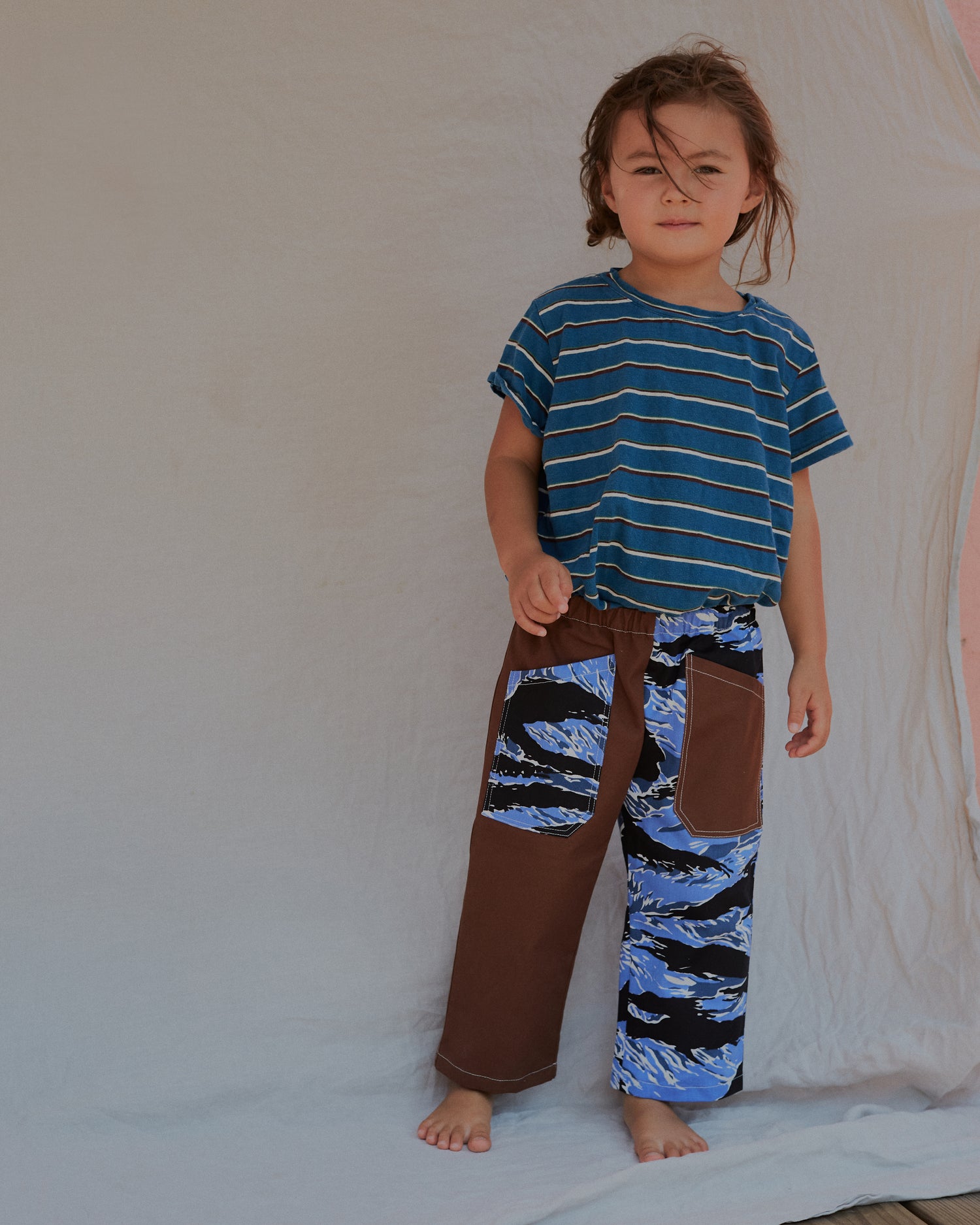 Chatham Trouser in Blue Tiger Camo & Brown