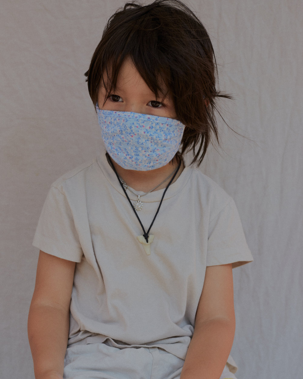 The Camp Face Mask in Blue Flowers