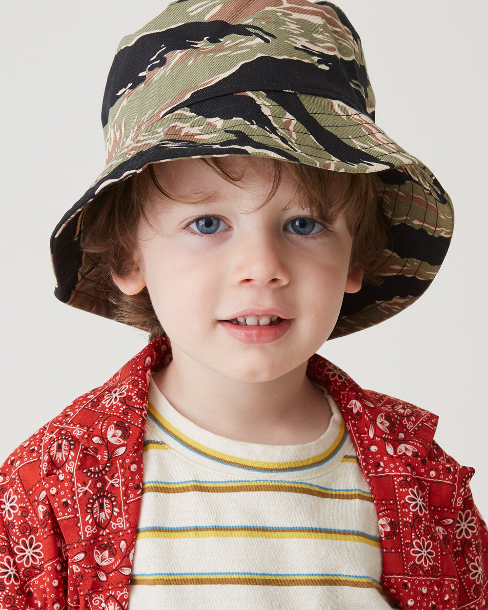 Claude Bucket Hat in Green Tiger Camo