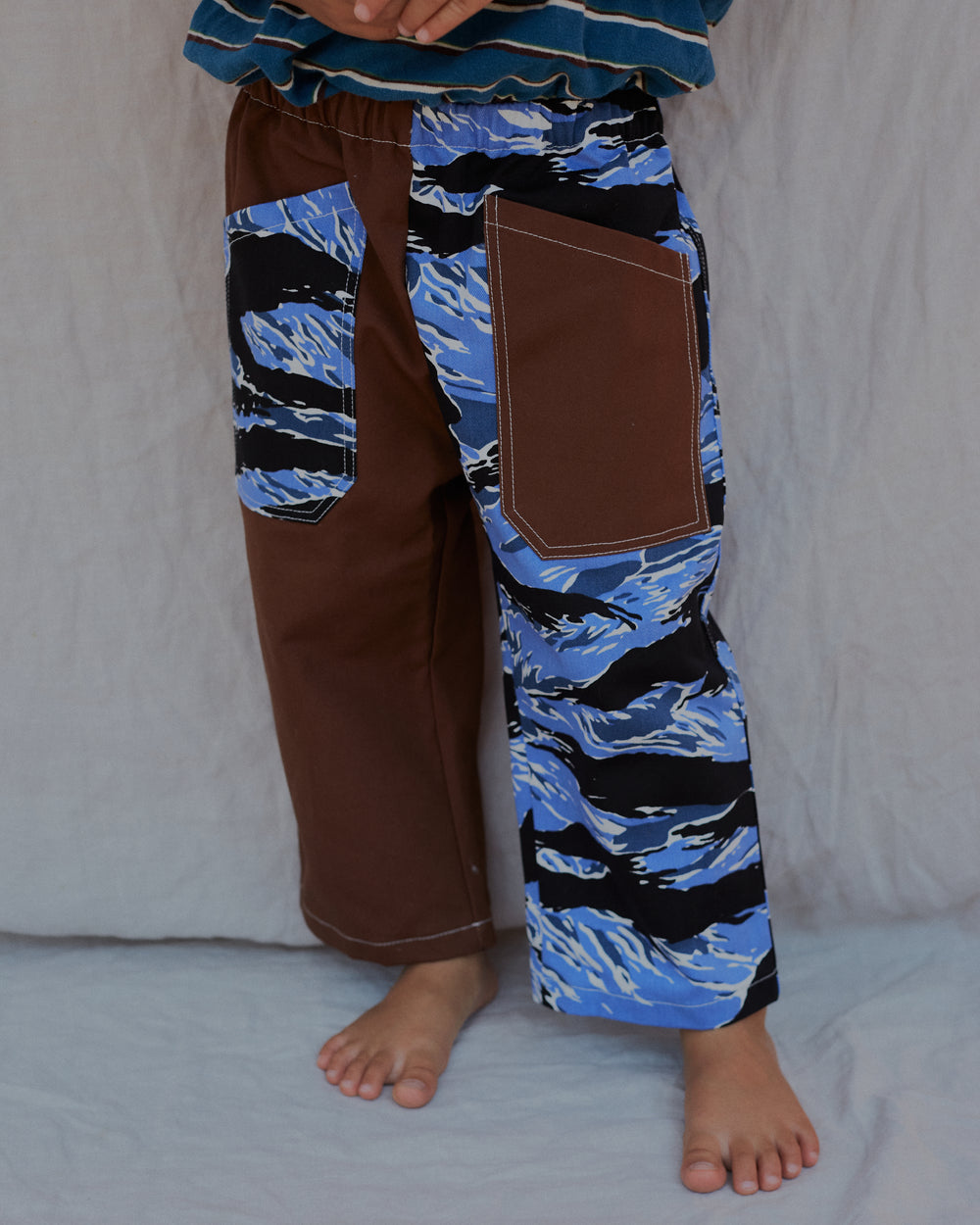 Chatham Trouser in Blue Tiger Camo & Brown