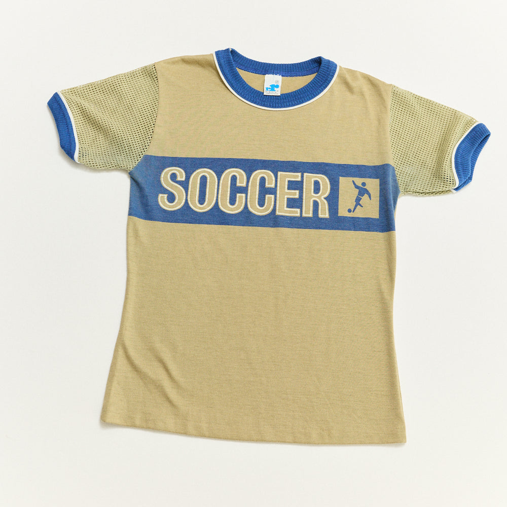 Soccer Ringer Tee 80s - Size 6/7