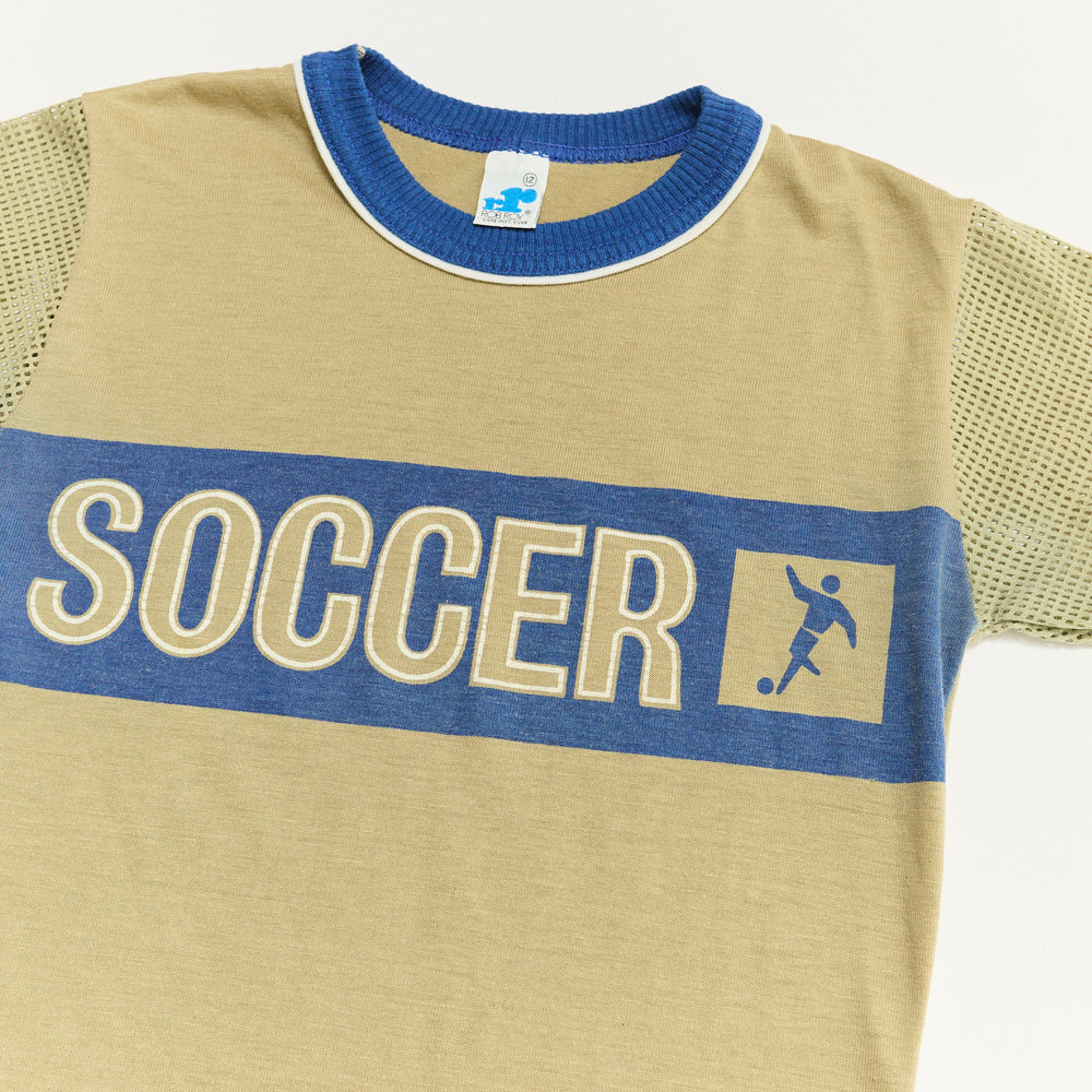 Soccer Ringer Tee 80s - Size 6/7