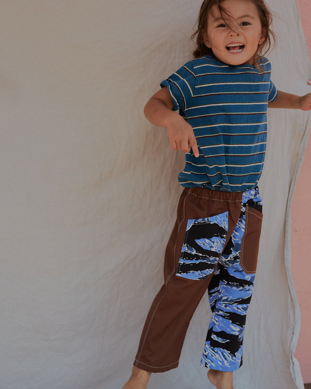 Chatham Trouser in Blue Tiger Camo & Brown